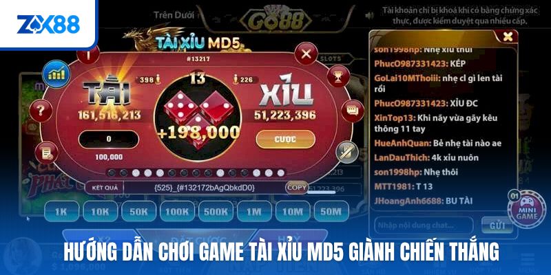 Bật mí cách chơi game tài xỉu md5 tại ZX88