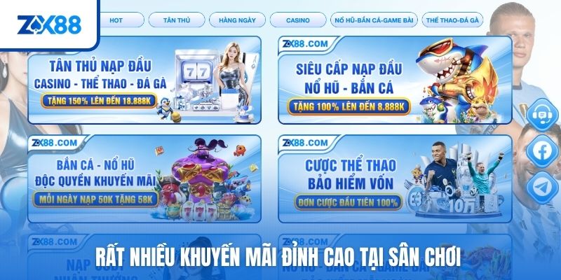 Rất nhiều khuyến mãi đỉnh cao tại sân chơi